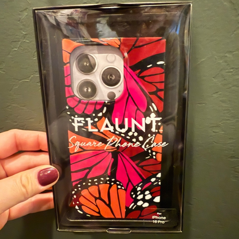Brand NEW in box, never used Flaunt square iPhone 16 Pro case